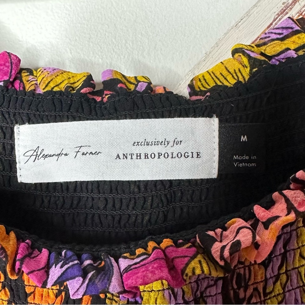 Anthropologie Alexander Farmer Flouncy Boho Colorful Blouse - Picture 5 of 7